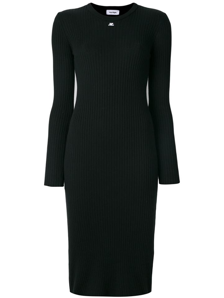 Courrèges Midi Fitted Dress - Black