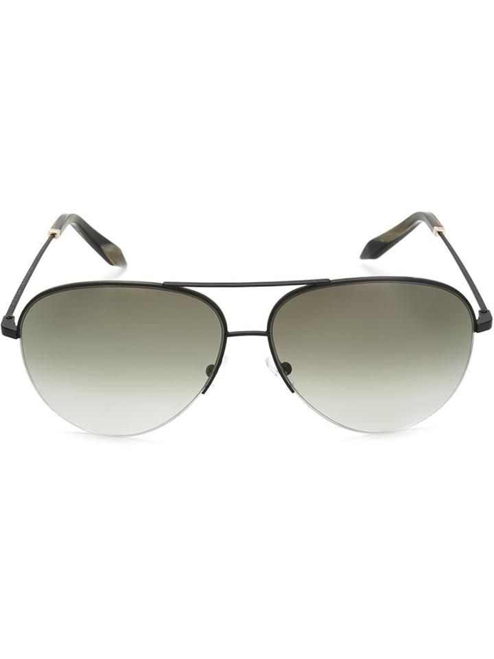 Victoria Beckham 'classic Victoria' Aviator Sunglasses, Women's, Black, Acetate/steel