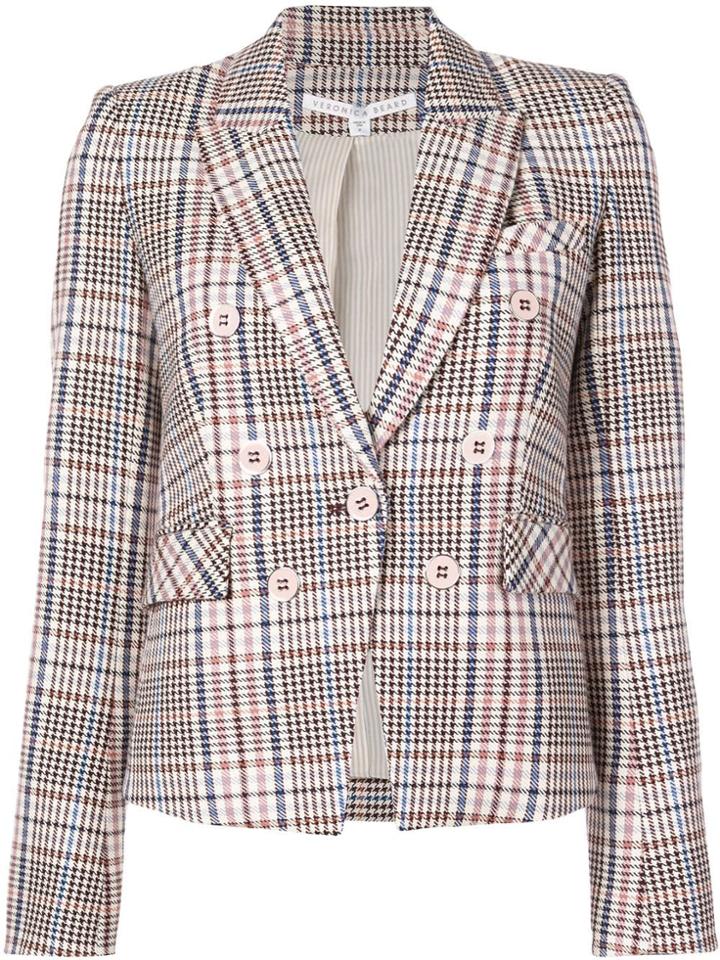Veronica Beard Checked Double Breasted Blazer - Multicolour