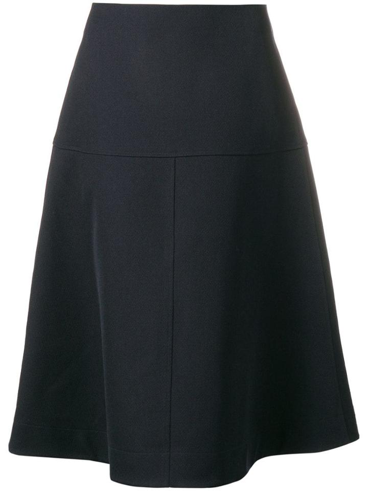 Jil Sander Navy Flared Skirt - Blue