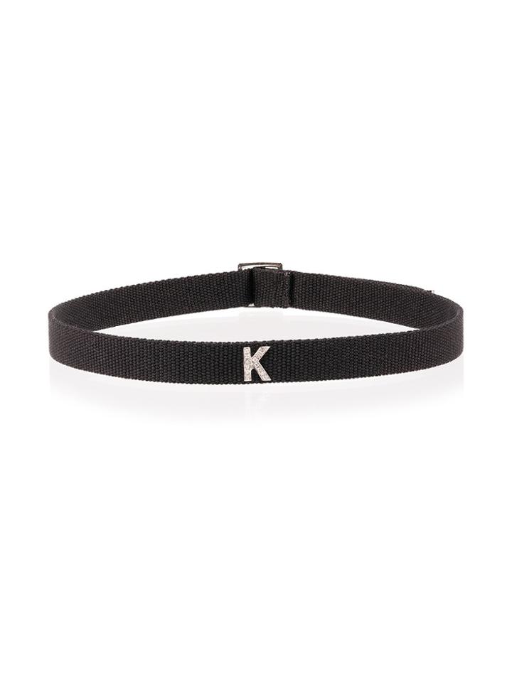 Shay Diamond Initial Choker - Black
