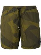 Hydrogen Camouflage Swim Shorts, Men's, Size: Small, Green, Polyamide