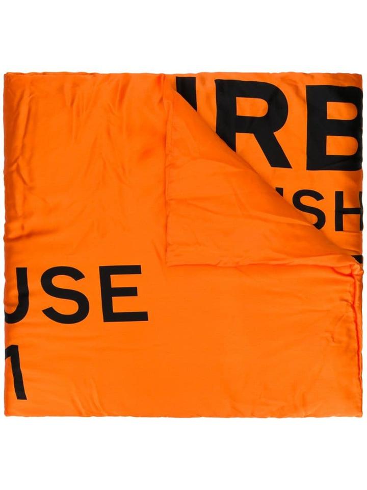 Burberry Horseferry Print Padded Scarf - Orange