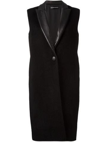 Cristiano Burani Leather Lapel Waistcoat, Women's, Size: 40, Black, Leather/alpaca/virgin Wool