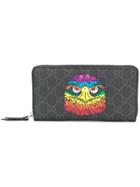 Gucci Gg Supreme Owl Wallet - Black