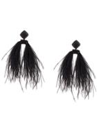 Sachin & Babi Ostrich Feather Earrings - Black