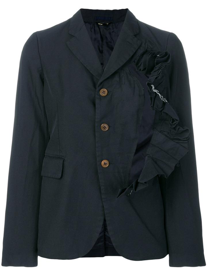 Comme Des Garçons Asymmetric Frill Fitted Jacket - Blue