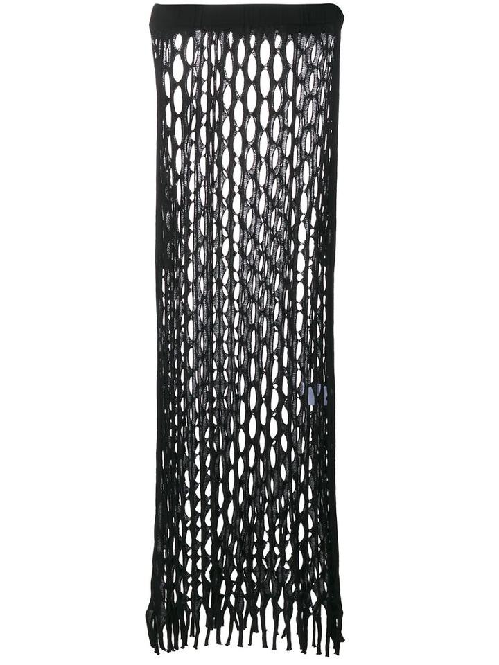 Marques'almeida Open Knit Skirt, Women's, Size: Xl, Black, Viscose