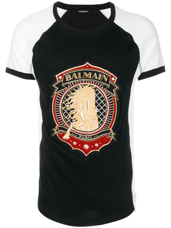 Balmain Shield Print T-shirt - Black
