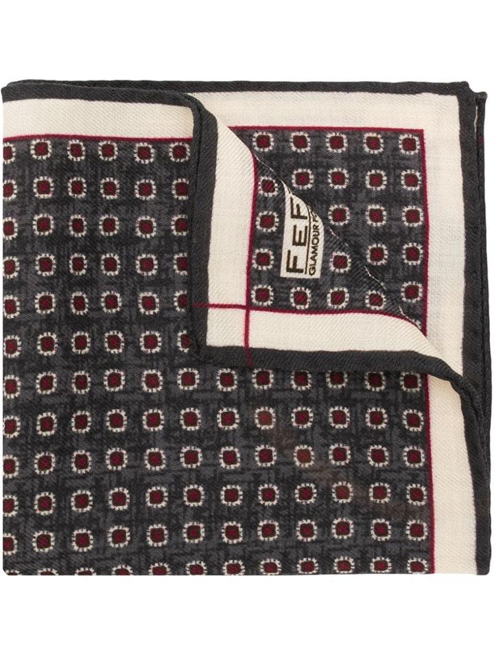 Fefè Dot Print Pocket Square - Grey