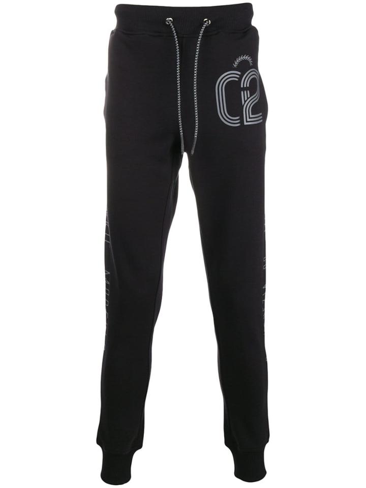 Frankie Morello Graphic Print Track Trousers - Black