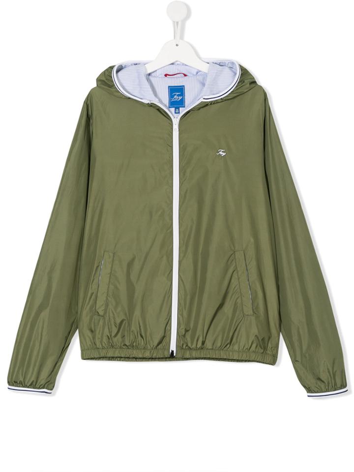 Fay Kids Teen Lightweight Zip Up Jacket - Green