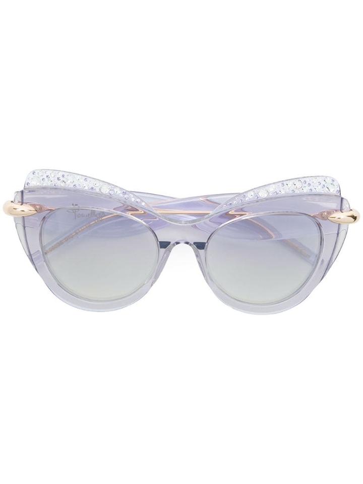 Pomellato Eyewear Crystal Detail Sunglasses - Blue