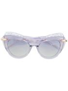 Pomellato Eyewear Crystal Detail Sunglasses - Blue