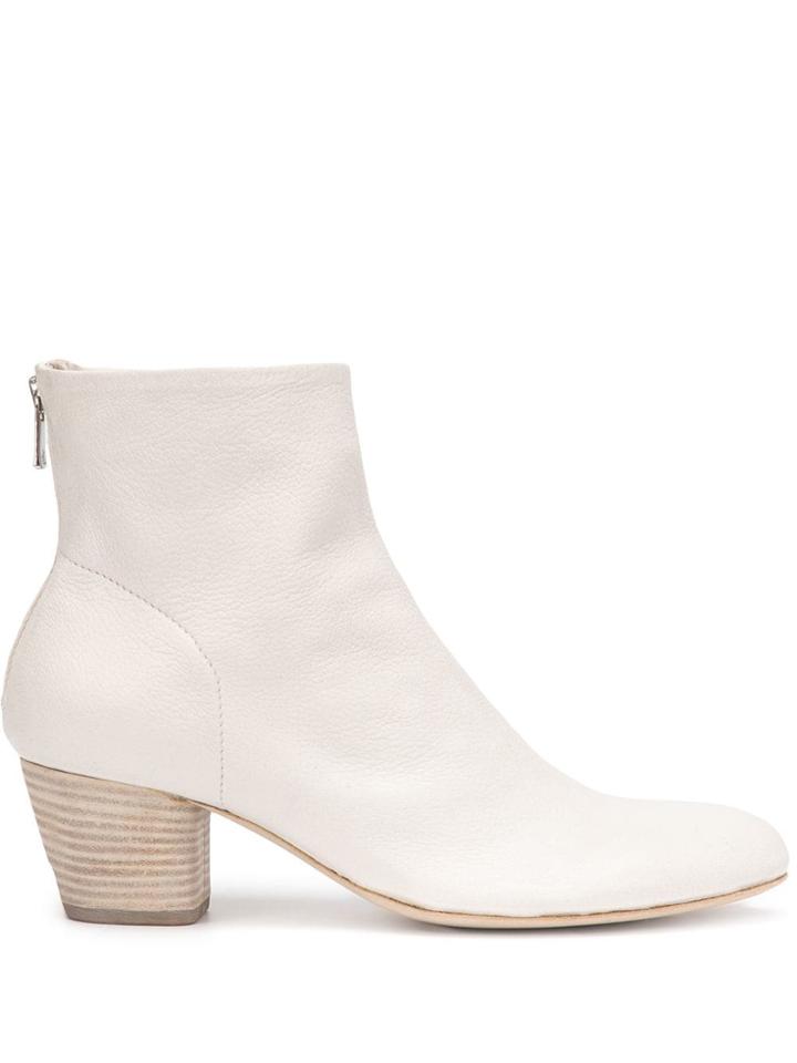 Officine Creative Back Zip Ankle Boots - White