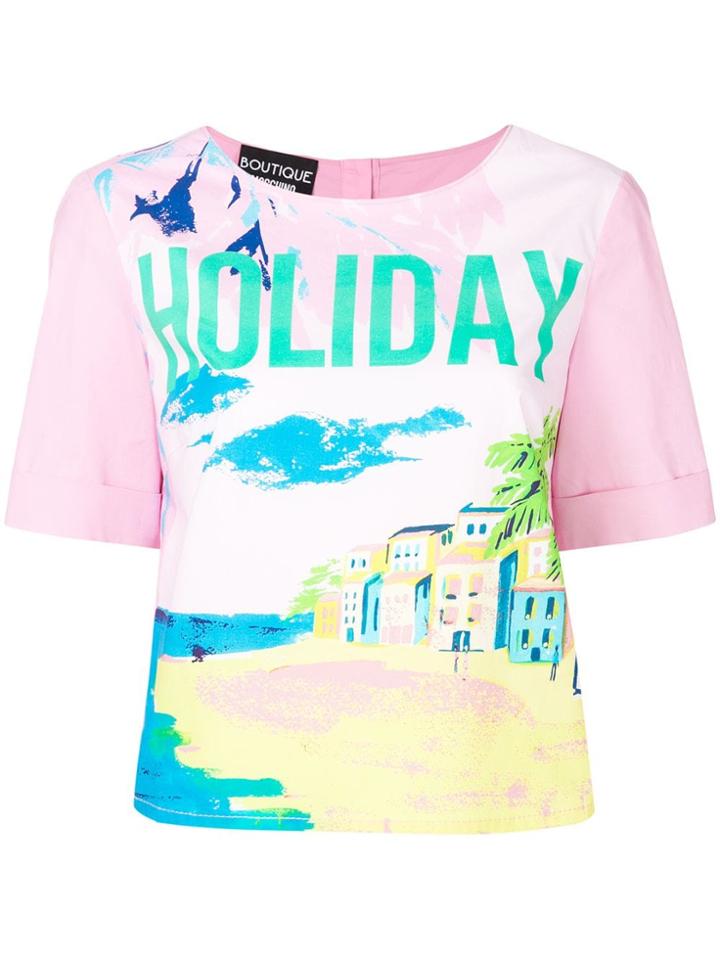 Boutique Moschino Holiday Print T-shirt - Pink