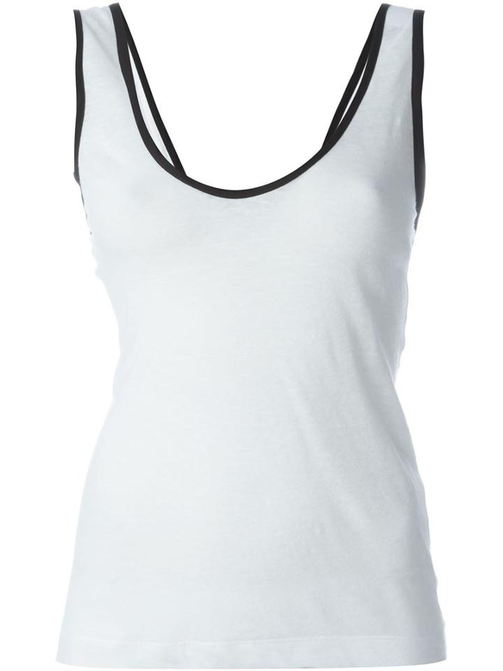 Forte Forte Contrast Trim Tank Top, Women's, Size: 1, White, Cotton/linen/flax