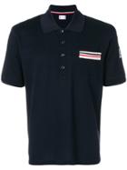 Moncler Gamme Bleu Striped Pocket Polo Shirt - Blue