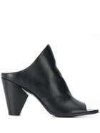 Strategia Cone Heel Mules - Black