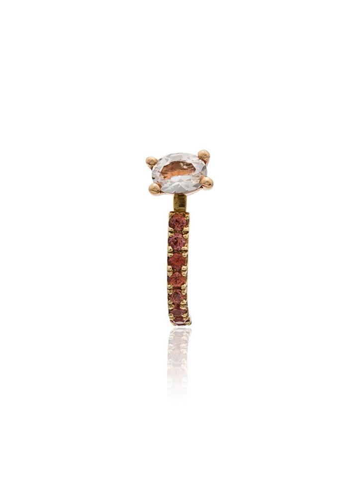 Asherali Knopfer 18k Rose Gold Topaz And Sapphire Earring - Orange