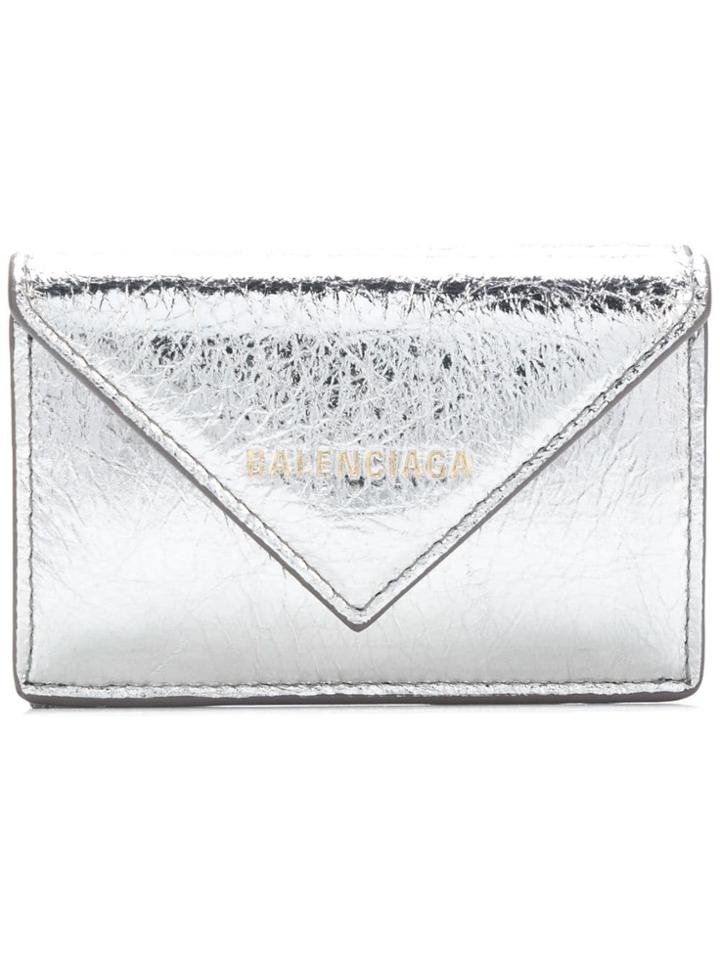 Balenciaga Paper Za Mini Wallet - Metallic