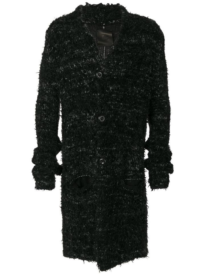 Lost & Found Ria Dunn - Open Cardi-coat - Men - Cotton/polyamide/mohair/wool - L, Black, Cotton/polyamide/mohair/wool