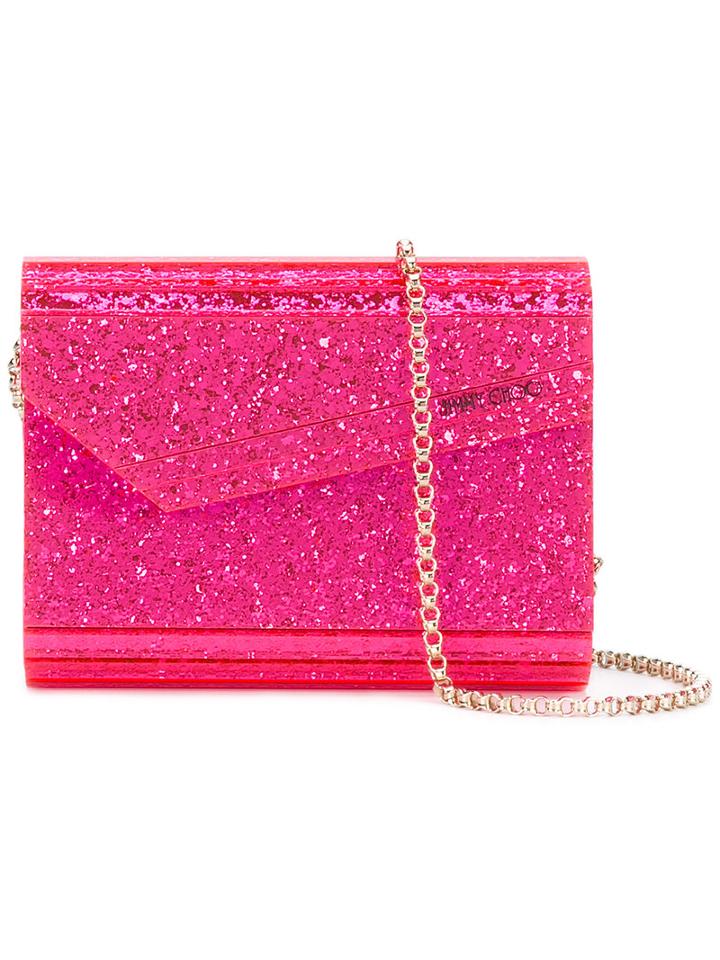 'candy' Glittered Shoulder Bag - Women - Goat Skin/pvc - One Size, Pink/purple, Goat Skin/pvc, Jimmy Choo