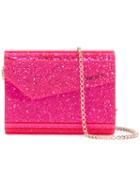 'candy' Glittered Shoulder Bag - Women - Goat Skin/pvc - One Size, Pink/purple, Goat Skin/pvc, Jimmy Choo