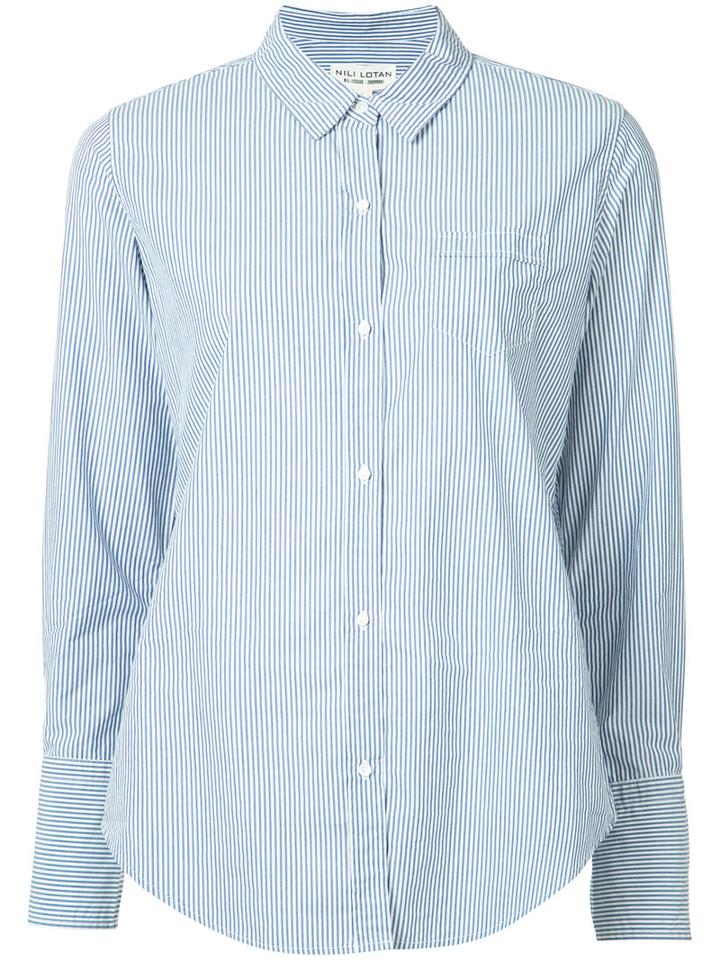 Nili Lotan - Striped Shirt - Women - Cotton - Xs, Blue, Cotton