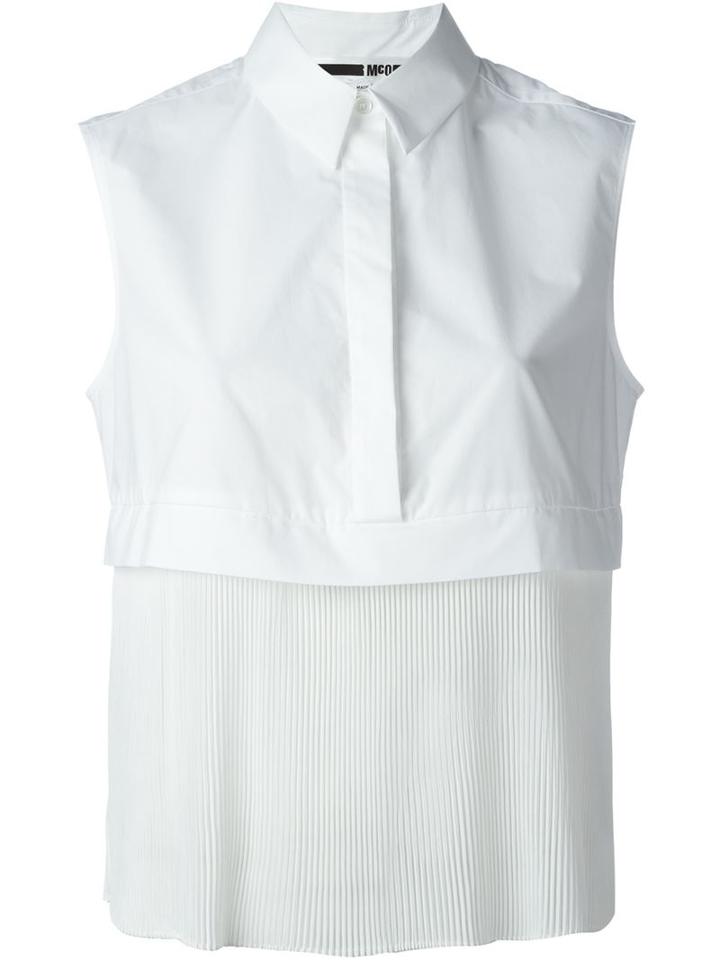 Mcq Alexander Mcqueen Pleated Panel Sleeveless Shirt