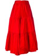 Marques'almeida - Tiered Oversized Pants - Women - Silk - 8, Women's, Red, Silk