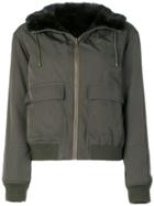 Army Yves Salomon Fitted Zipped Jacket - Green