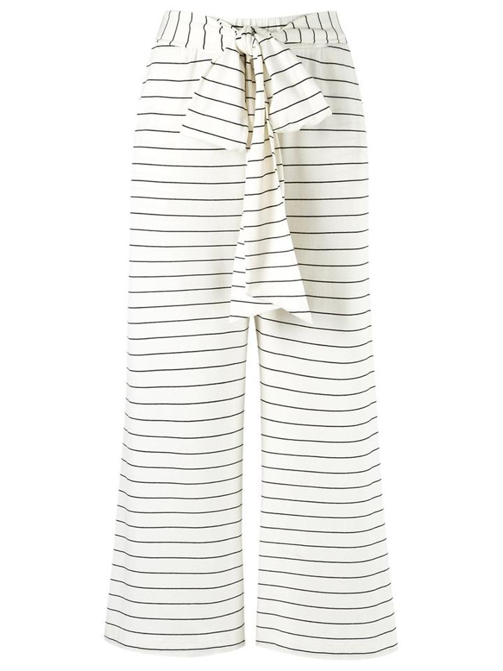 Andrea Marques Striped Culottes, Women's, Size: 40, White, Cotton