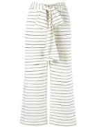 Andrea Marques Striped Culottes, Women's, Size: 40, White, Cotton