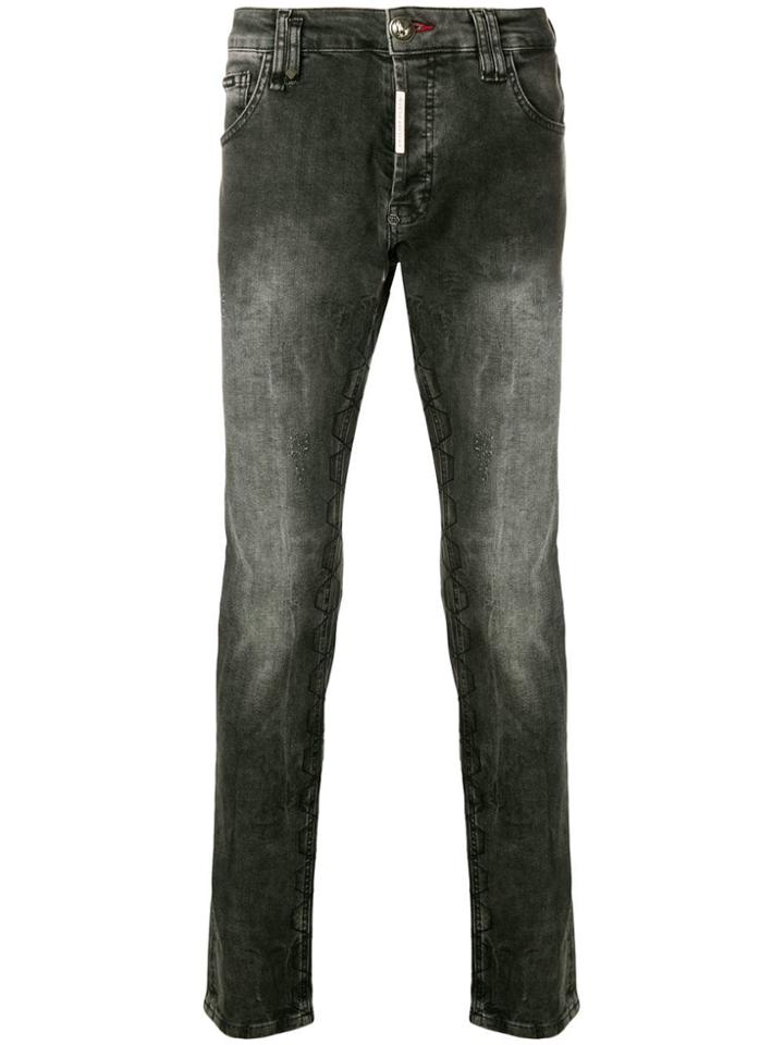 Philipp Plein Stonewashed Skinny Jeans - Grey