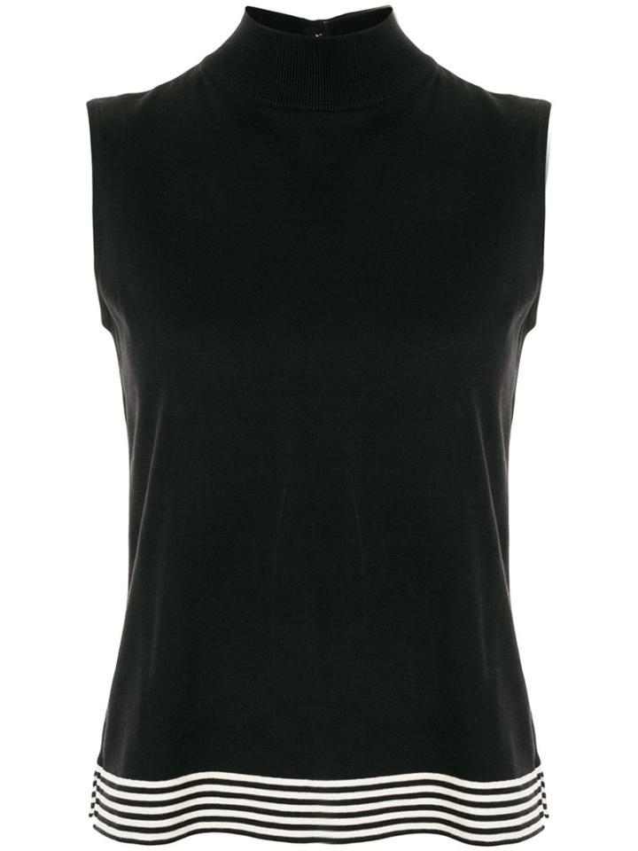 Chanel Pre-owned Stand-up Collar Sleeveless Top - Black