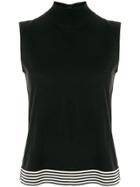 Chanel Pre-owned Stand-up Collar Sleeveless Top - Black