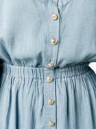 Balmain Off-shoulder Long Dress, Women's, Size: 34, Blue, Lyocell