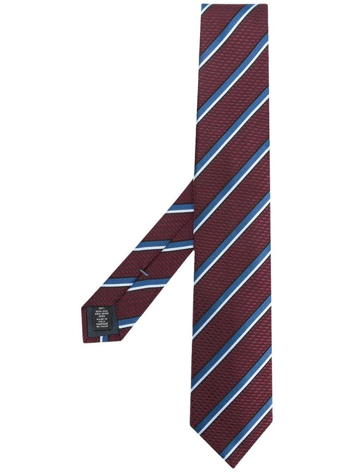 Ermenegildo Zegna Diagonal Striped Tie - Red