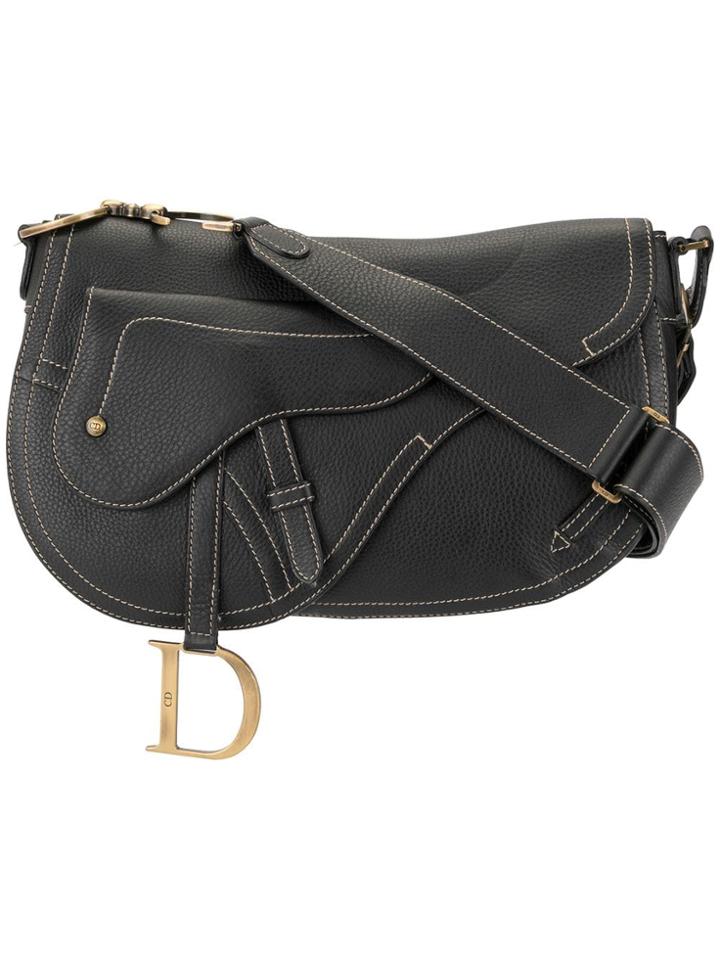 Christian Dior Vintage Saddle Shoulder Bag - Black