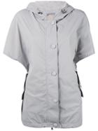 Eleventy - Shortsleeved Hooded Jacket - Women - Nylon/polyamide/spandex/elastane - L, Grey, Nylon/polyamide/spandex/elastane
