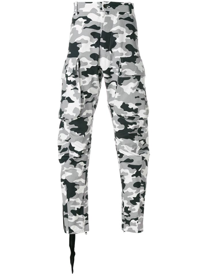 Unravel Project Tapered Cargo Zip-leg Trousers - Grey