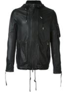 Diesel Black Gold Zip Up Hood Jacket, Men's, Size: 46, Sheep Skin/shearling