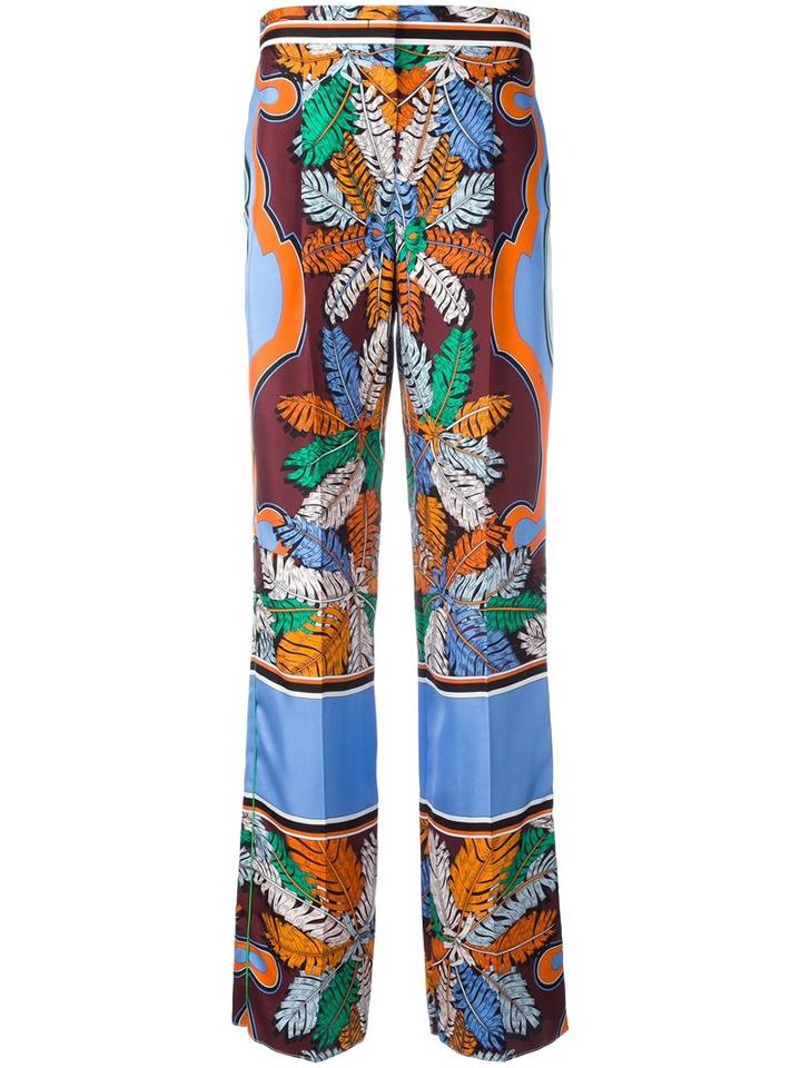 Emilio Pucci Printed Wide Leg Pants, Women's, Size: 40, Silk