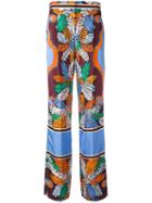 Emilio Pucci Printed Wide Leg Pants, Women's, Size: 40, Silk