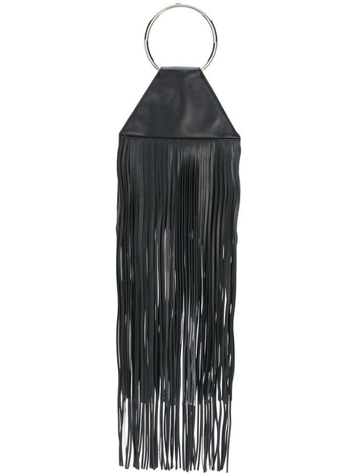 Kara Fringe Pouch - Black