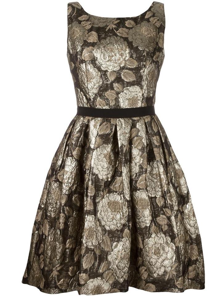 Christian Pellizzari Floral Jacquard Dress, Women's, Size: 44, Grey, Cotton/acetate/polyester/spandex/elastane