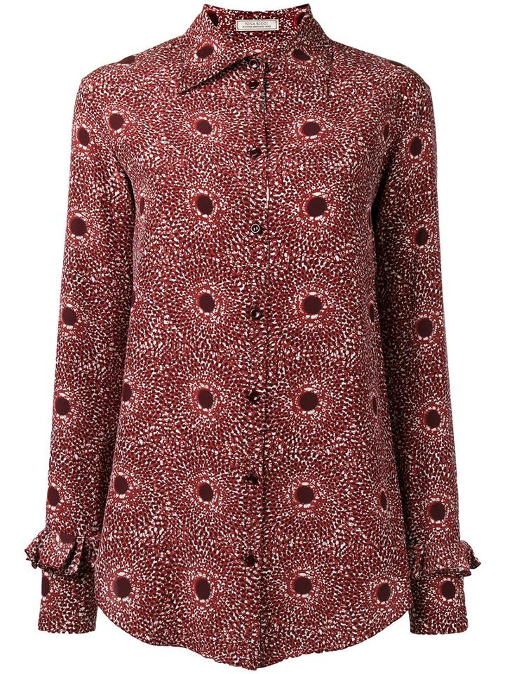 Nina Ricci - Abstract Print Shirt - Women - Silk - 38, Red, Silk