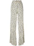 Love Moschino - Daisy Print Palazzo Pants - Women - Viscose - 42, Women's, Black, Viscose