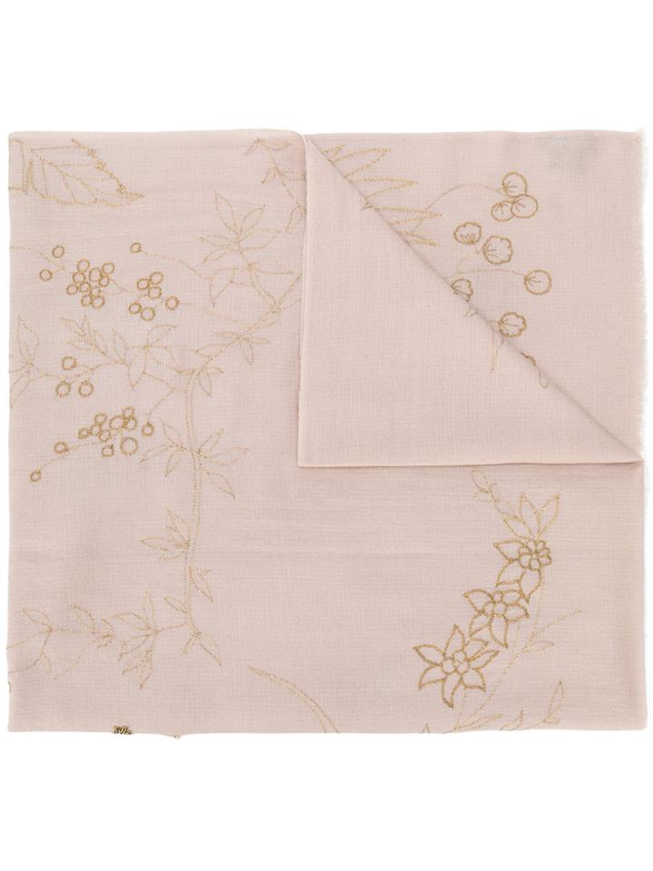Janavi Bedazzeled Frogs Scarf - Nude & Neutrals